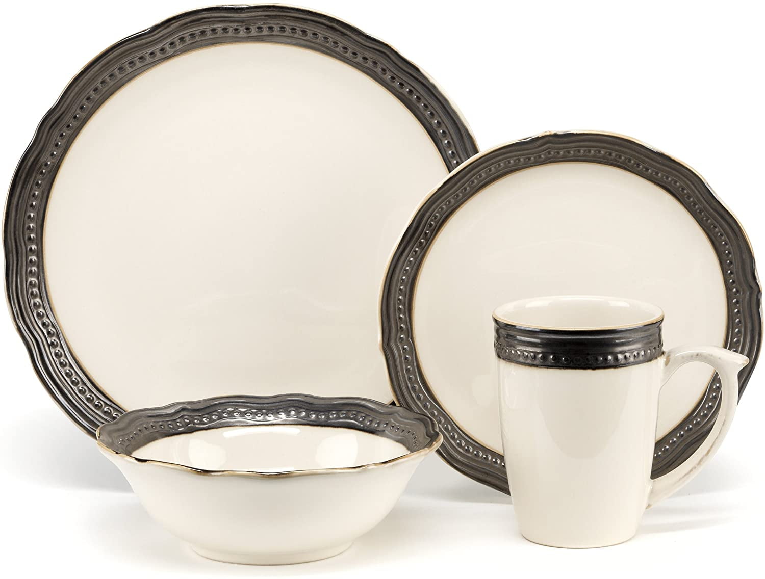 Cuisinart 16-Piece Stoneware Dinnerware Sets, Jenna Natural