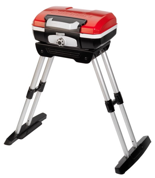 Red Compact Portable Propane Gas Grill with Telescoping Base