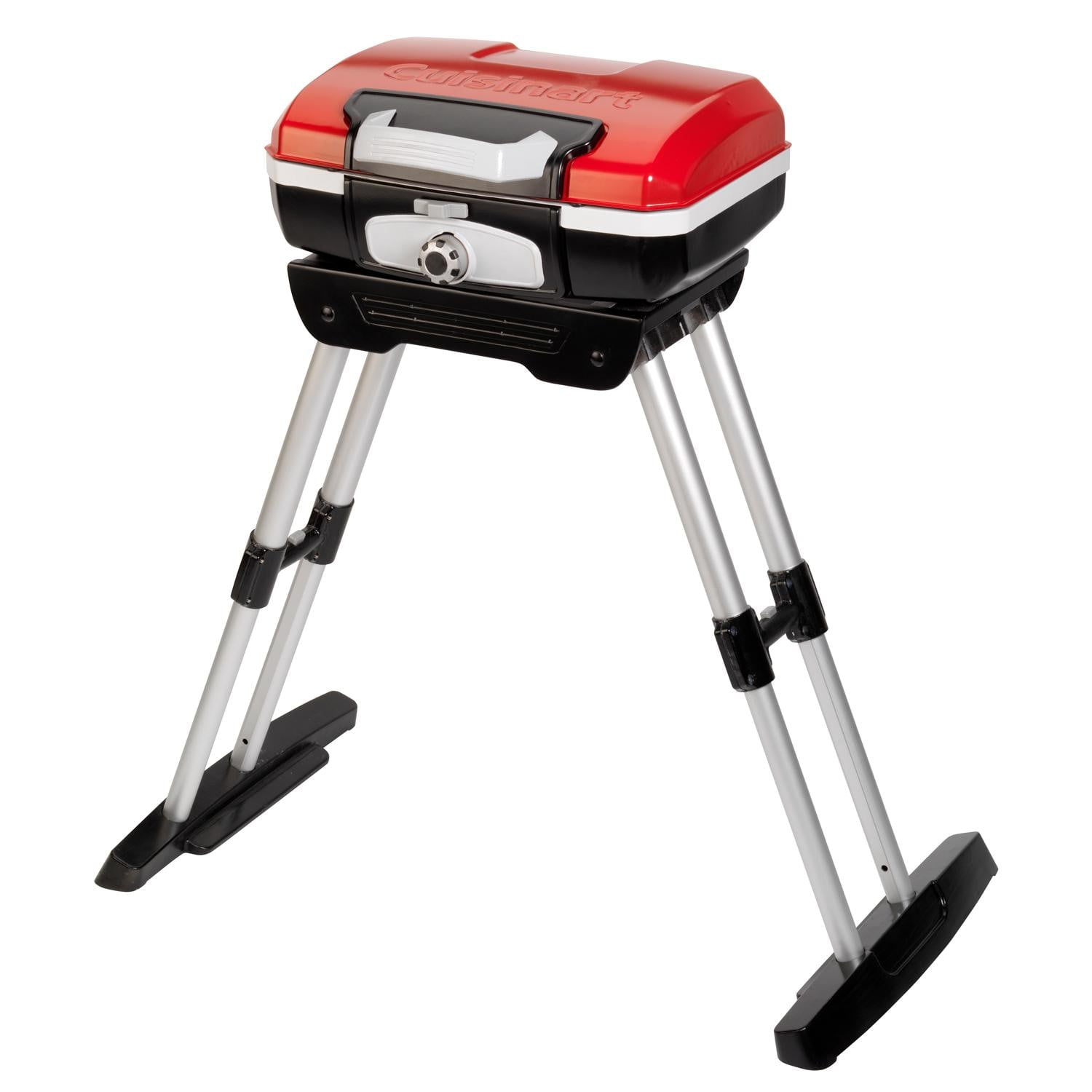 Red Compact Portable Propane Gas Grill with Telescoping Base