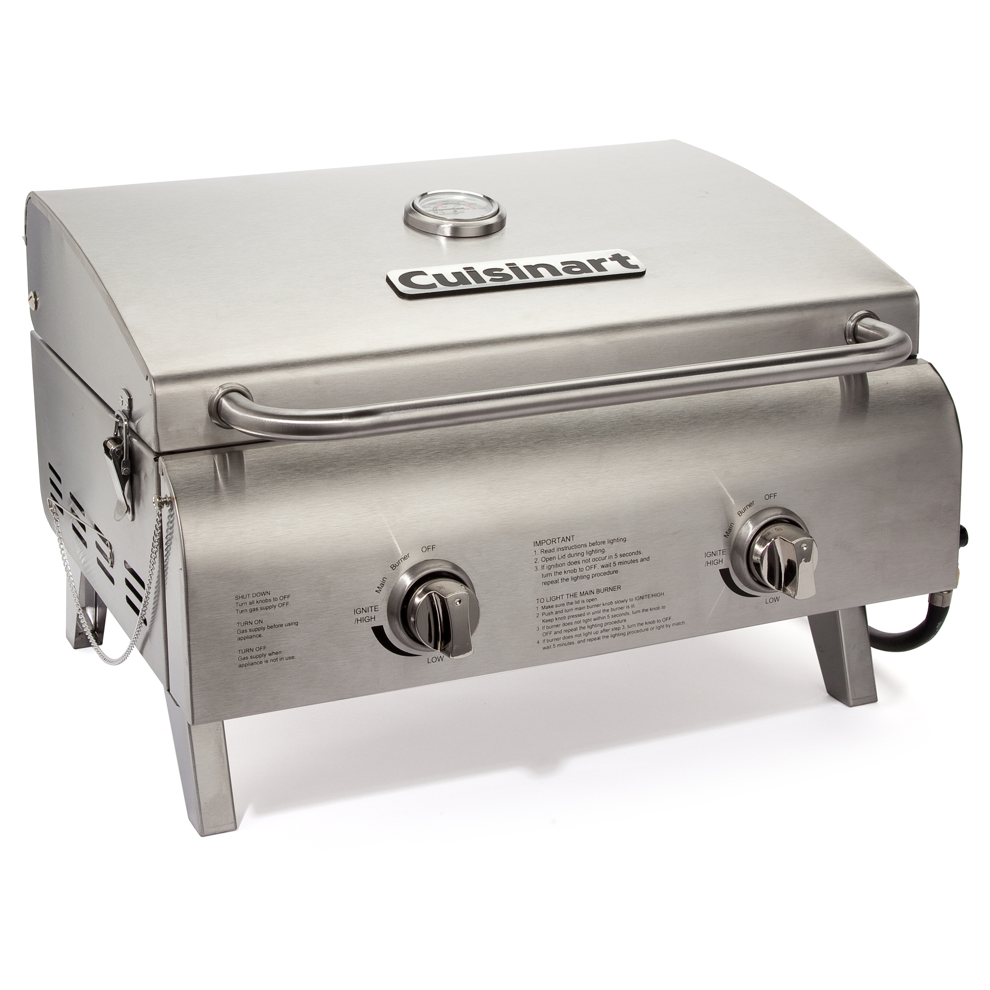 Cuisinart CGG-306 Chef's Style Stainless 2 Burner Tabletop Gas Grill, Silver - image 1 of 17
