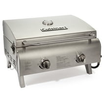 Cuisinart CGG-306 Chef's Style Stainless 2 Burner Tabletop Gas Grill, Silver