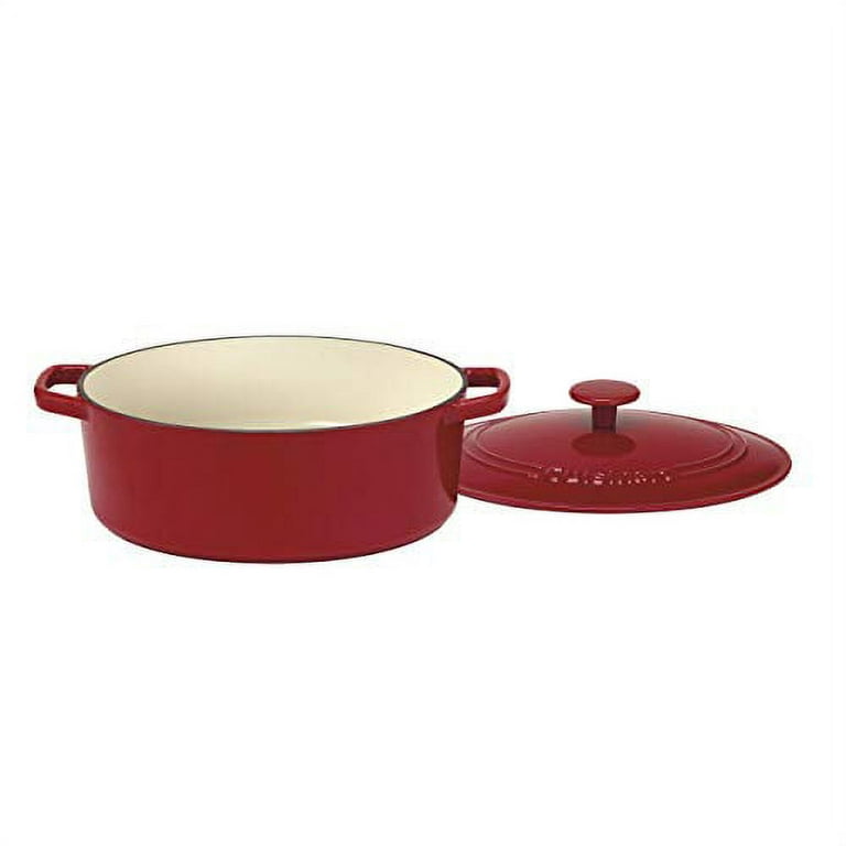 Cuisinart CI755-30CR Chef's Classic Enameled Cast Iron 5-1/2-Quart Oval  Covered Casserole, Cardinal Red 