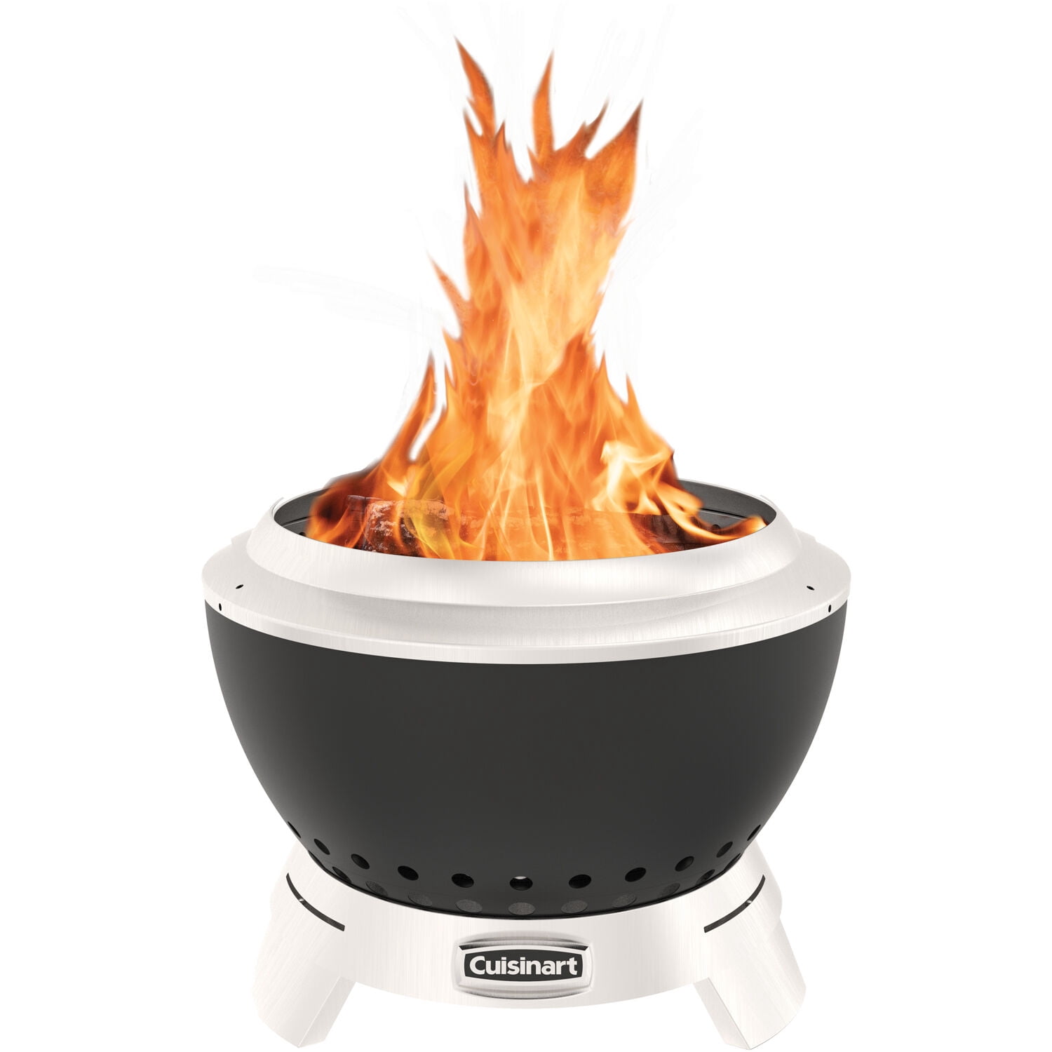 Cuisinart 19.5 Cleanburn Smokeless Fire Pit with Removable Base for Ash, Portable Outdoor Wood Burning Fireplace, Smoke Free Carbon Stainless Steel Outdoor Heater, Enhanced Airflow & Easy Cleanup
