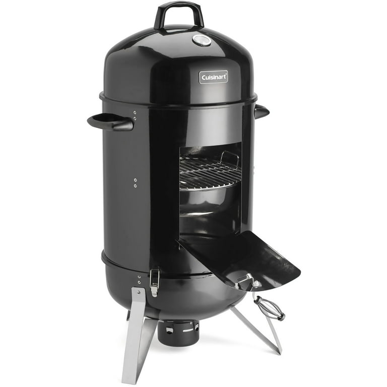 Cuisinart Vertical 18 Inch Charcoal Smoker Grill with Dual Vents, Black, COS-118