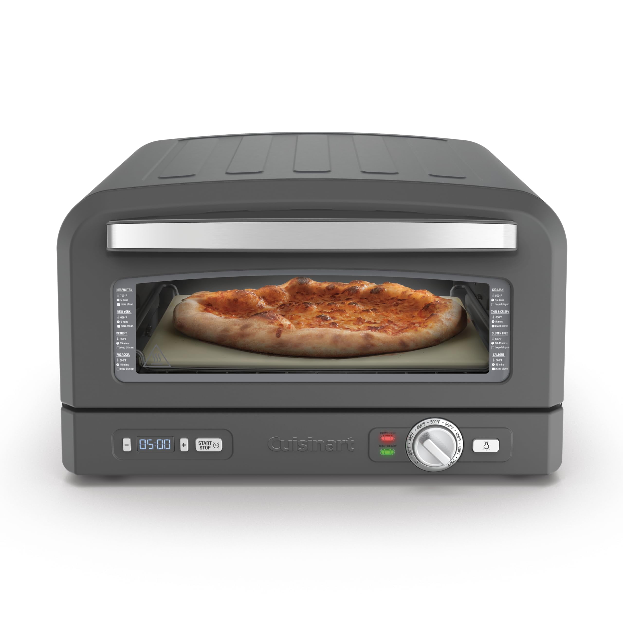 Matte Black Stainless Steel Indoor Electric Pizza Oven
