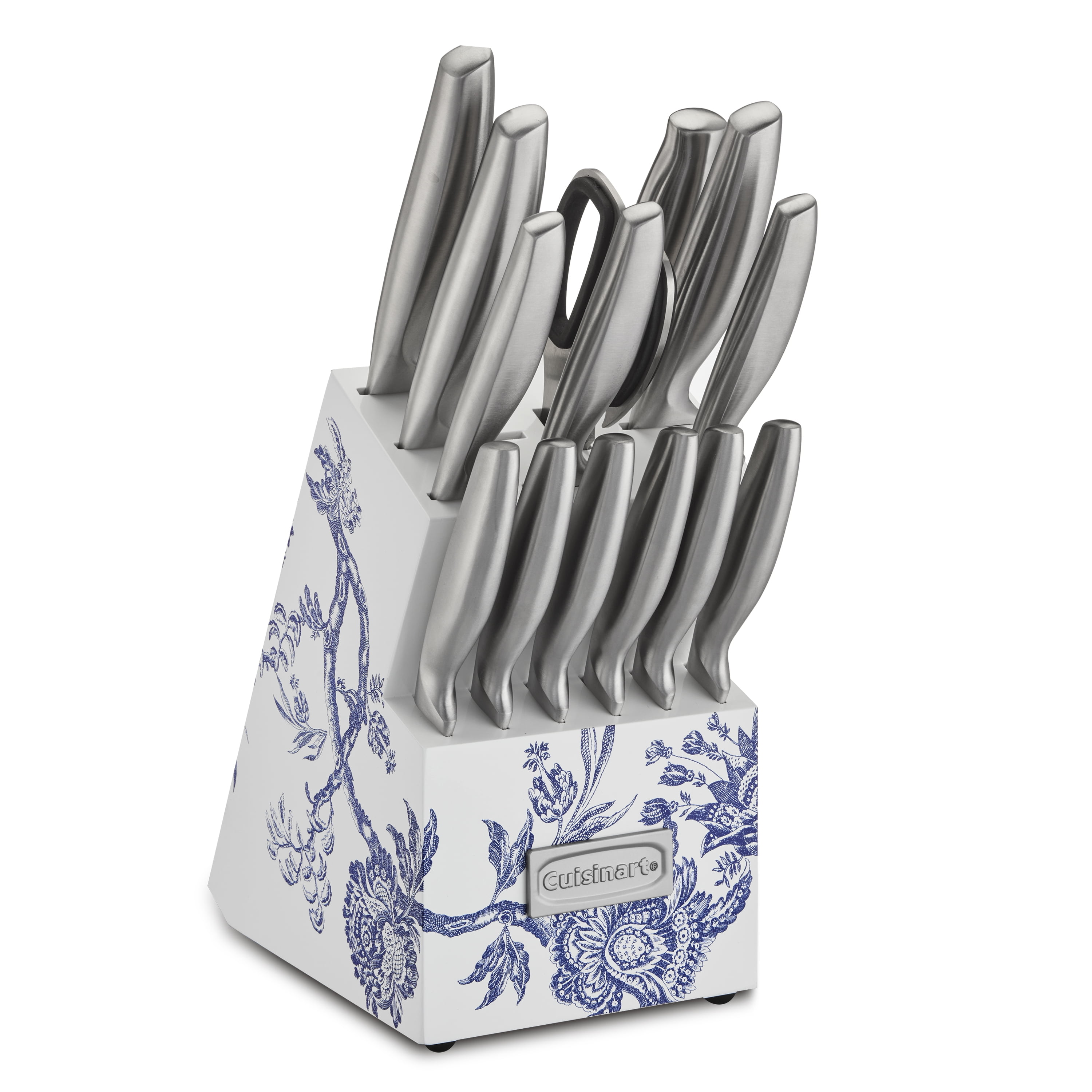 Cuisinart 15 Piece Stainless Steel Hollow Handle Cutlery Knife Set Wooden  Block