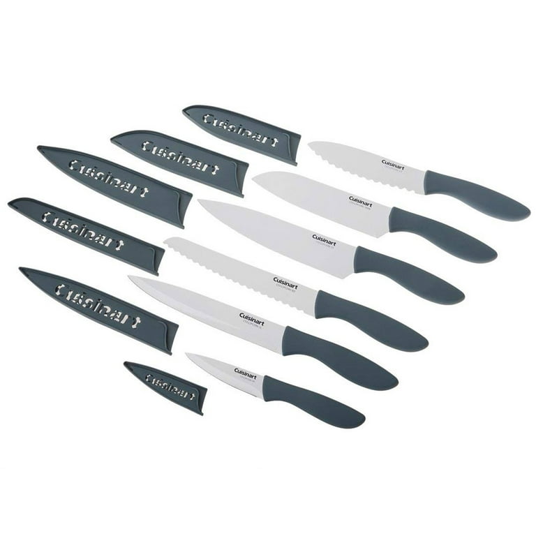Cuisinart Ceramic Coated Knife Set with Blade Guards, Grey (6 knives and 6 knife  covers) 