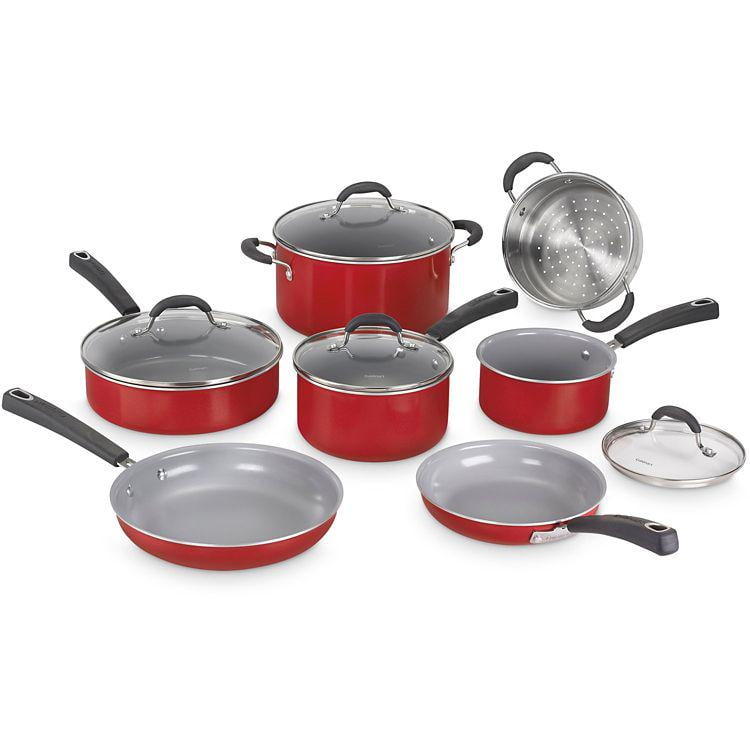 Cuisinart Ceramica XT 11Piece Nonstick Cookware Set in Red