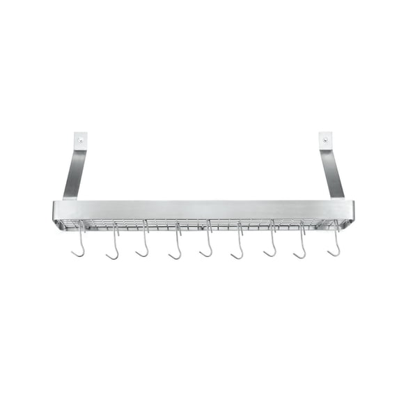 Cuisinart Chef'S Classic 36-Inch Rectangular Wall-Mount Bookshelf Rack, Brushed Stainless