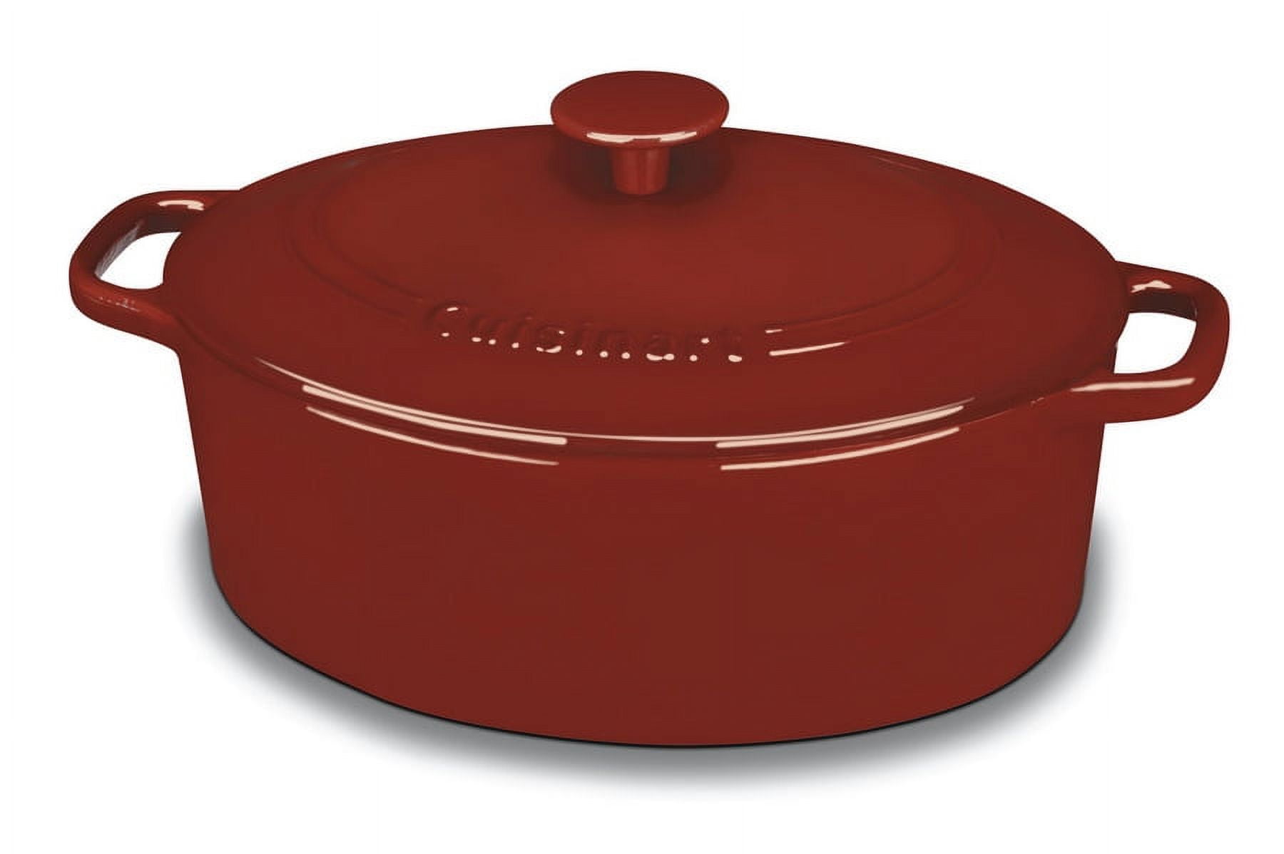 Cuisinart Chef'S Classic Enameled Cast Iron 5.5 Qt. Oval Covered Casserole-Cardinal  Red 