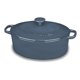 Hell's Kitchen 3.5 Quart Oval Casserole Dish With Lid - Enameled Stoneware, Red Exterior & White Interior, Oven Safe