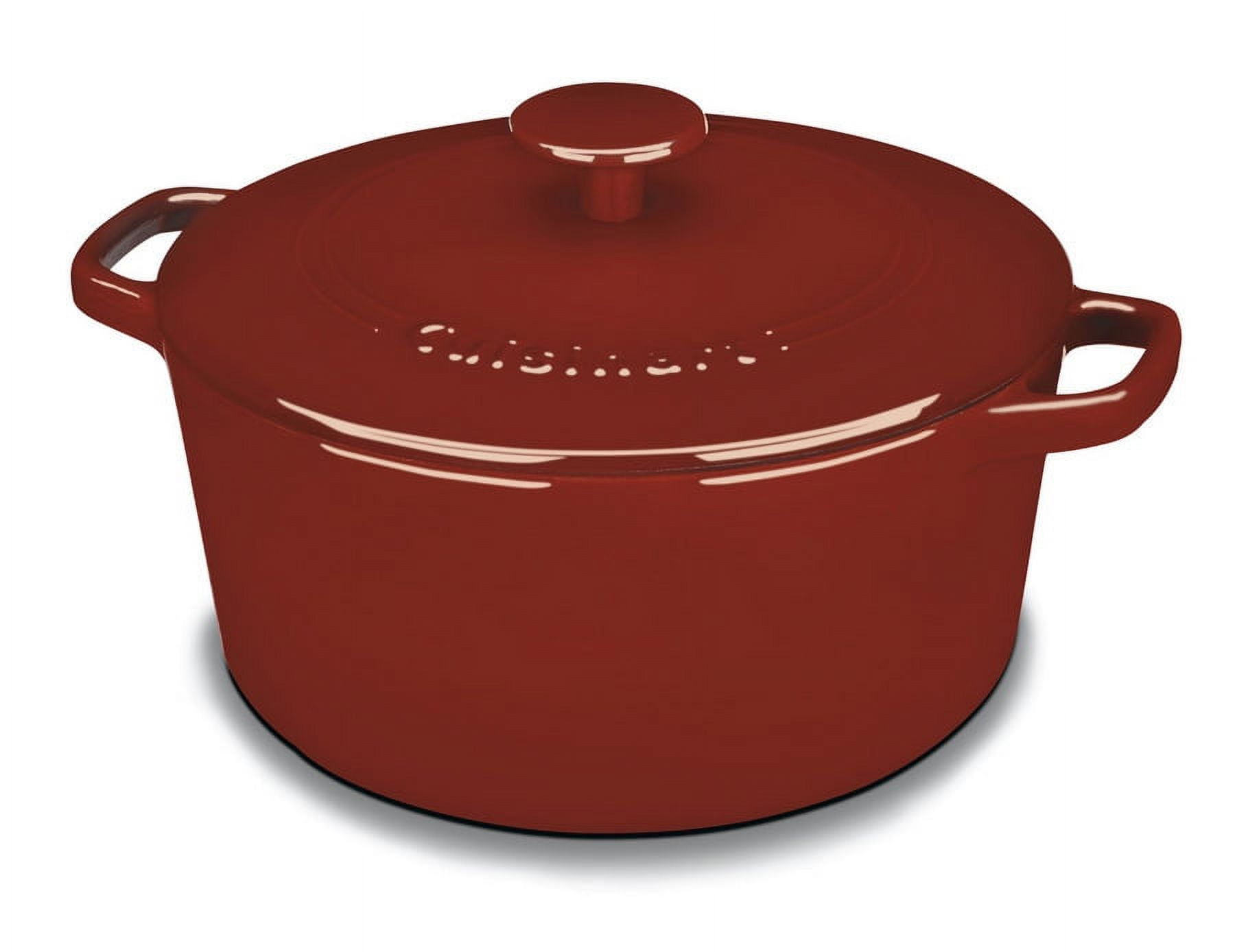 Cuisinart Chef's Classic 5.5 qt. Oval Cast Iron Dutch Oven in Cardinal Red  with Lid CI755-30CR - The Home Depot