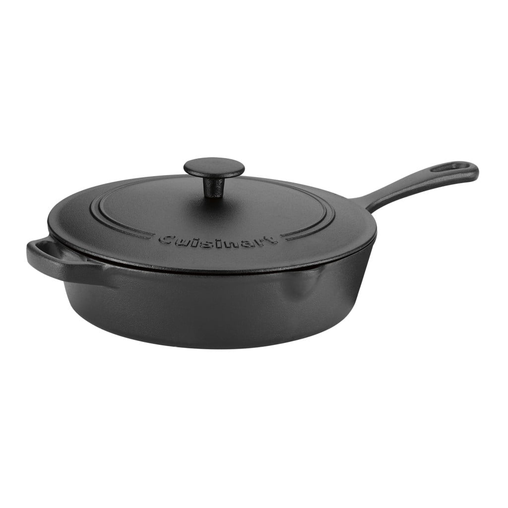 is having a sale on Cuisinart cast iron casserole and chicken fryers
