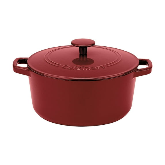 Cuisinart Chef's Classic Enameled Cast Iron Round Covered Casserole (Venice Red, 5- Quart)