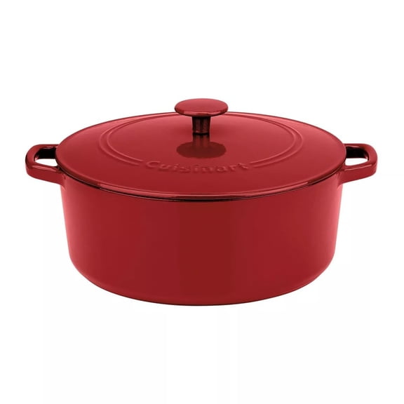 Cuisinart Chef's Classic Enameled Cast Iron Round Covered Casserole (Venice Red, 7- Quart)