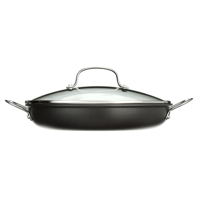 Chef's Classic 12 in. Hard-Anodized Aluminum Nonstick Skillet in Black with Glass Lid Chef's Classic 12 in. Hard-Anodized Aluminum Nonstick Skillet in Black with Glass Lid