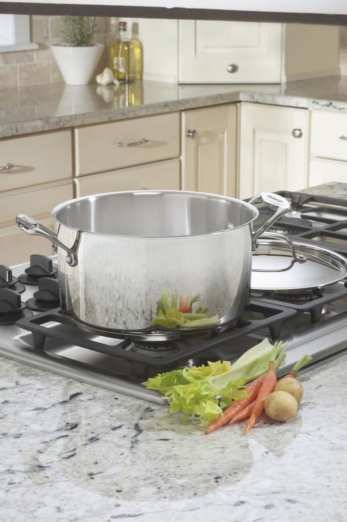 Polished Mirror Stainless Steel 6-Quart Stockpot with Cover