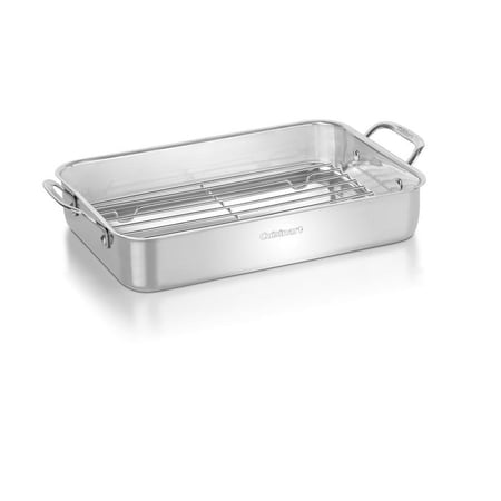 Cuisinart Chef's Classic Stainless Cookware 14'' Lasagna Pan with Stainless Roasting Rack