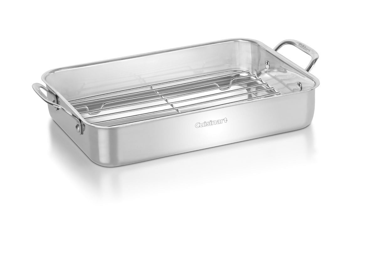 14" Stainless Steel Lasagna Pan with Roasting Rack