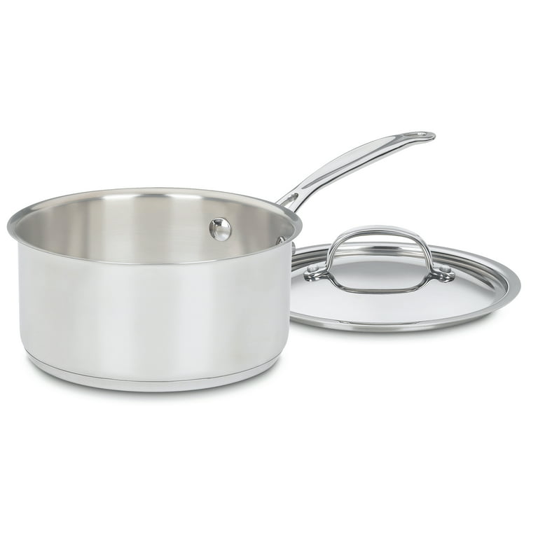 Cuisinart 9519-18P Forever Stainless Collection Pour Saucepan with  Straining Cover, 2 Qt, Stainless Steel