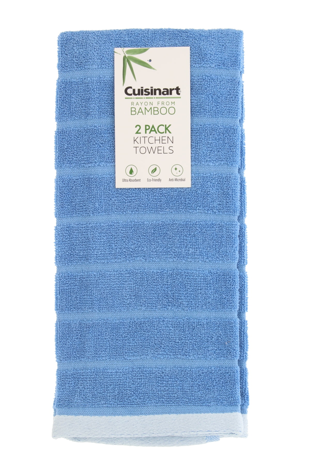 CUISINART 2 PACK KITCHEN TOWELS RAYON FROM BAMBOO BLUE NIP