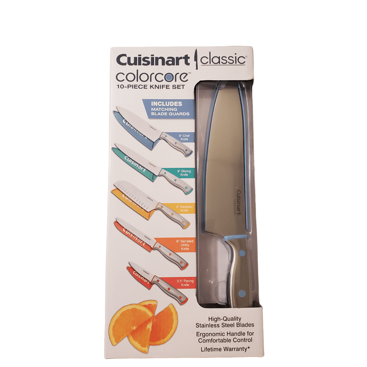 Cuisinart Classic Color Core 10 Piece Knife Set Matching Blade Guards