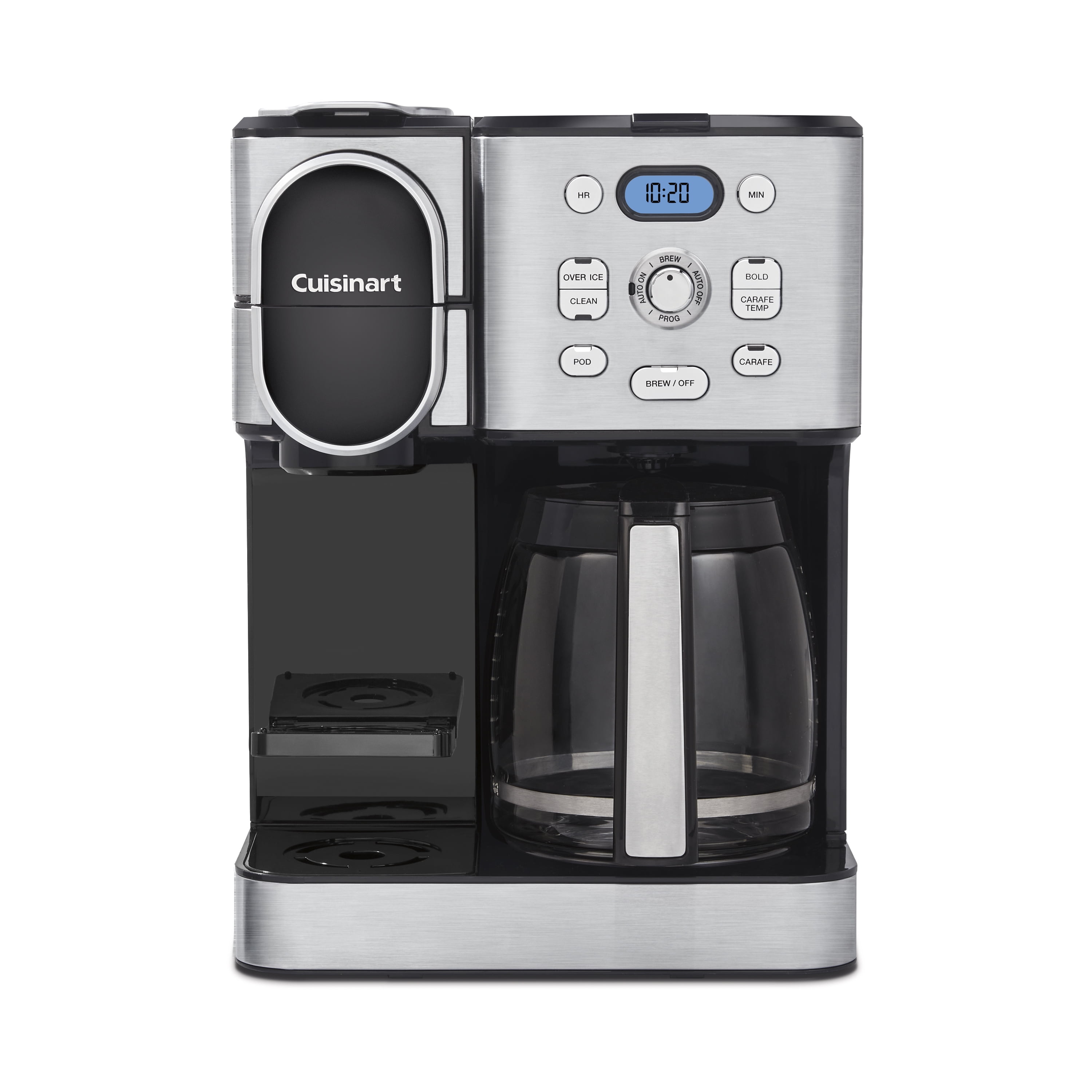 Cuisinart SS-16W ステンレススチールコーヒーメーカー (ホワイト) - 25%高速抽出 コンボコーヒーセンター リッチコーヒーセット ステンレススチールタンブラー Cuisinart Coffee Maker, 12-Cup Glass Carafe, Automatic Hot ＆ Iced