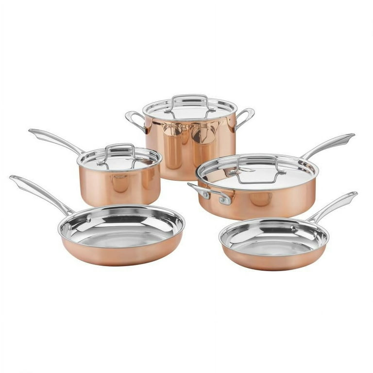 NutriChef 8-Piece Nonstick Tri-Ply Stainless Steel Cookware Set