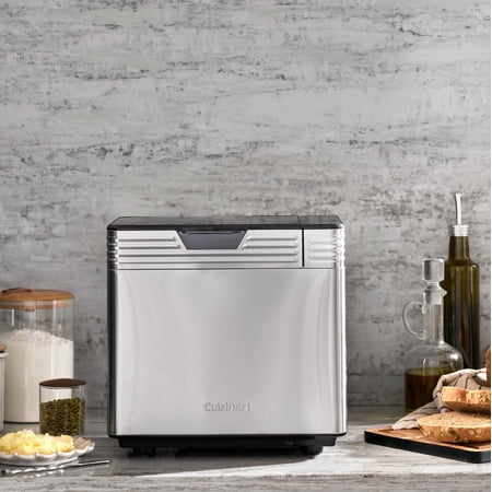 Cuisinart Bread Maker Machine, Stainless Steel Convection Bread Machine with 16 Menu Options, 3 Loaf Sizes Up to 2 Lb., 3 Crust Colors, Includes Measuring Cup, Spoon & Kneading Hook, CBK-210