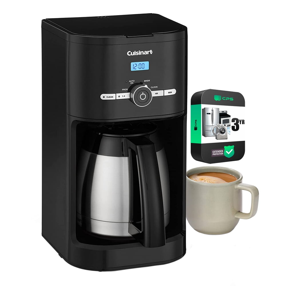 Cuisinart DCC1170BK 10Cup Thermal Classic Programmable Coffeemaker Black Bundle with 3 YR CPS