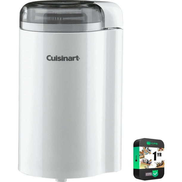 Cuisinart DCG20N Coffee Bar Coffee Grinder, White Bundle with 1 Year