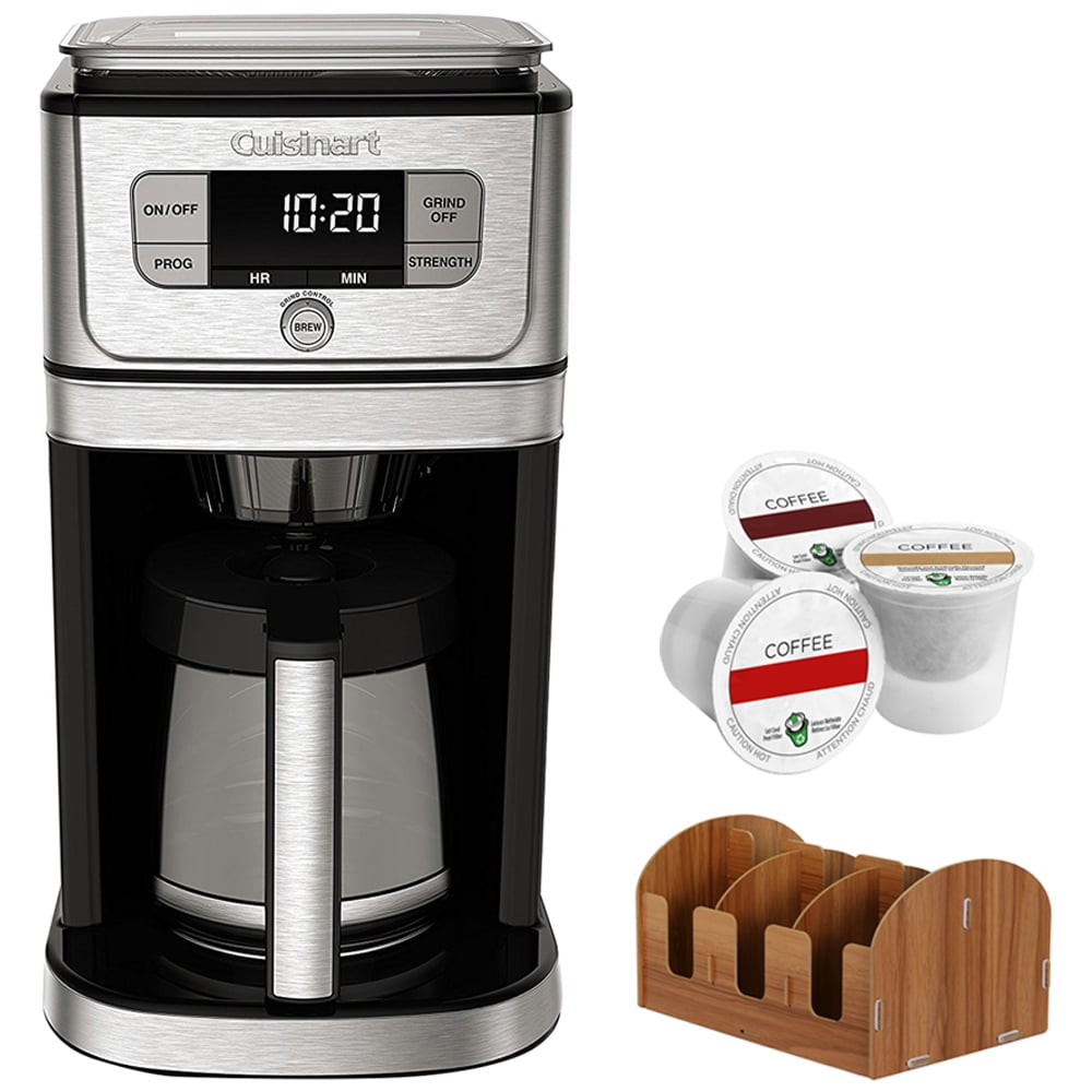 Cuisinart DGB800 Burr Grind & Brew 12 Cup Coffeemaker Bundle with Single Serve Brew Cups of