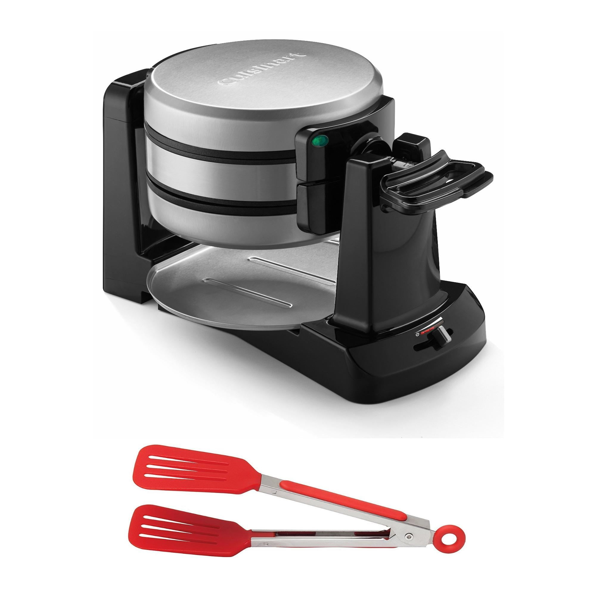 Cuisinart Double Flip Belgian Waffle Maker with 8Inch Nylon Flipper Tongs
