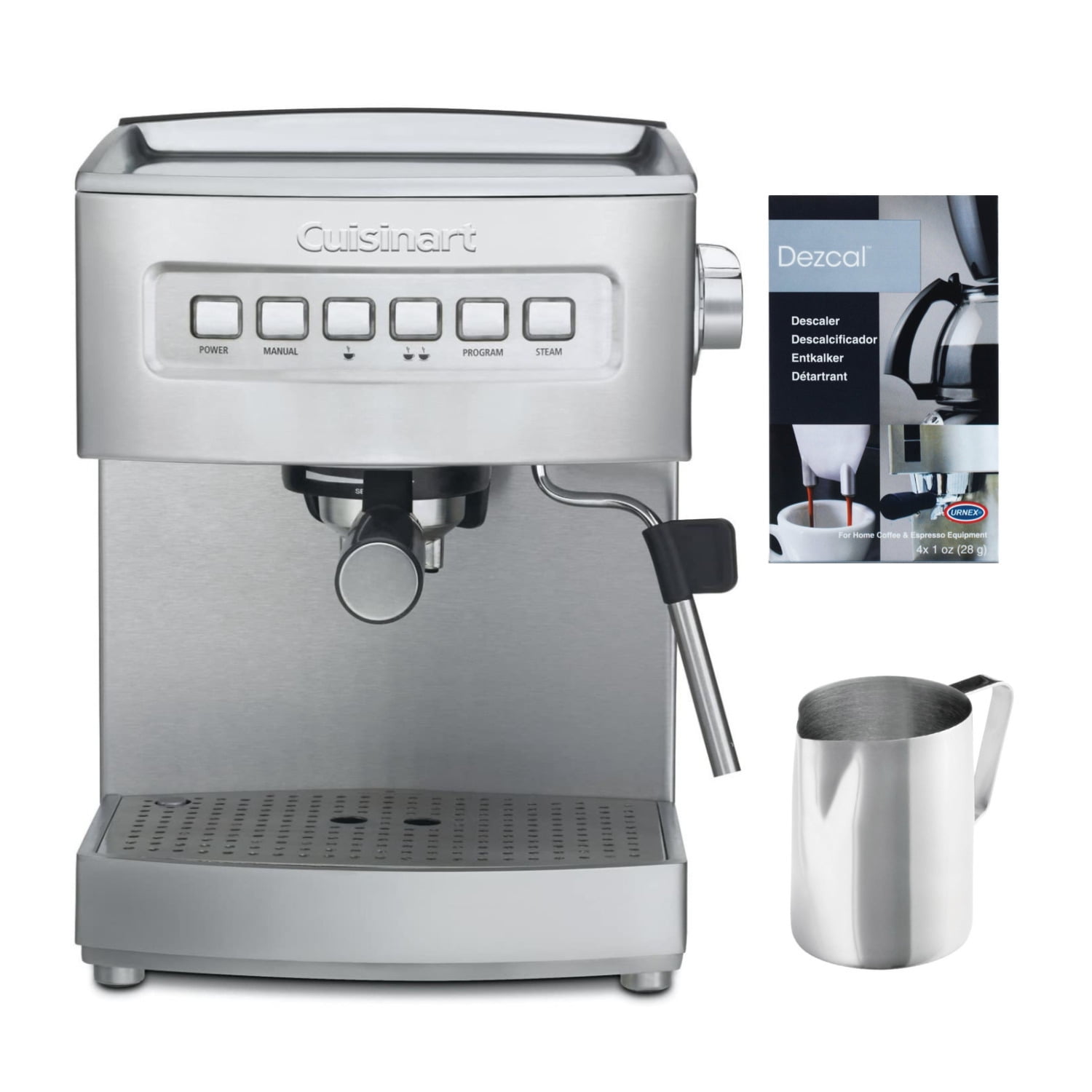 Stainless Steel Programmable Espresso Maker with Steam Wand
