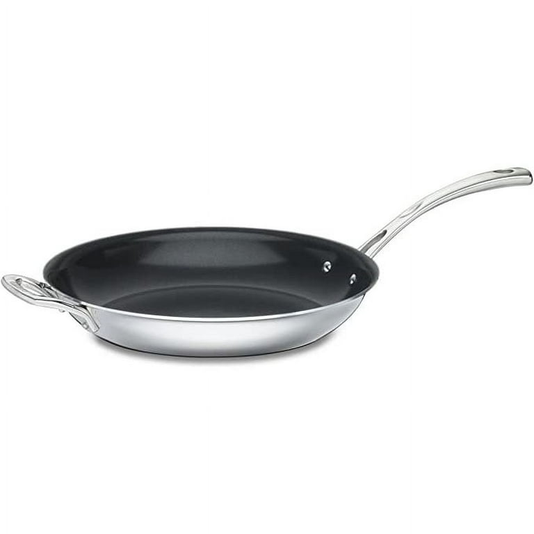 Cuisinart Chef's Classic Stainless Ceramic Nonstick Skillet, Silver, 12