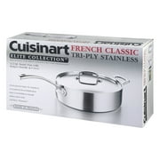 Cuisinart Elite Collection Tri-Ply Stainless Saut  Pan with Helper Handle and Cover - 5.5 Quart Pan