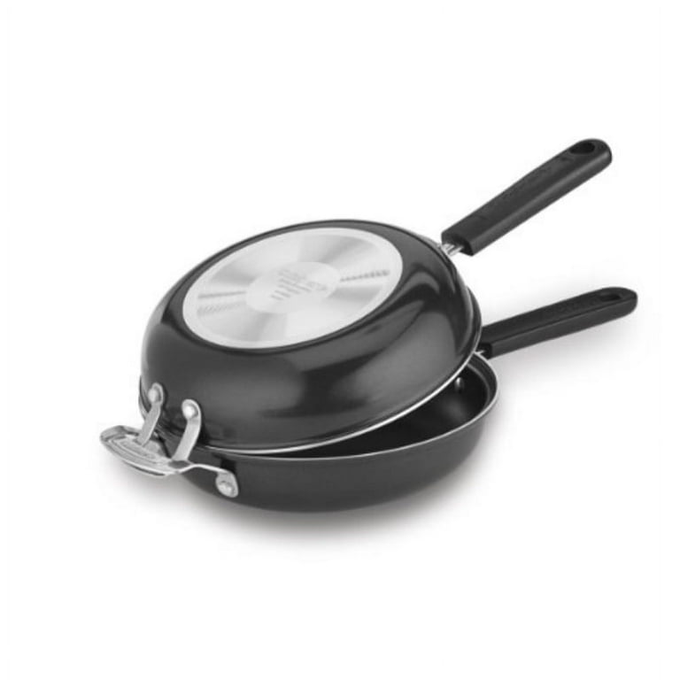 Cuisinart Nonstick Skillet Pan Set, 2 Piece Aluminum, Black/Stainless  Steel, 57B22-810BK