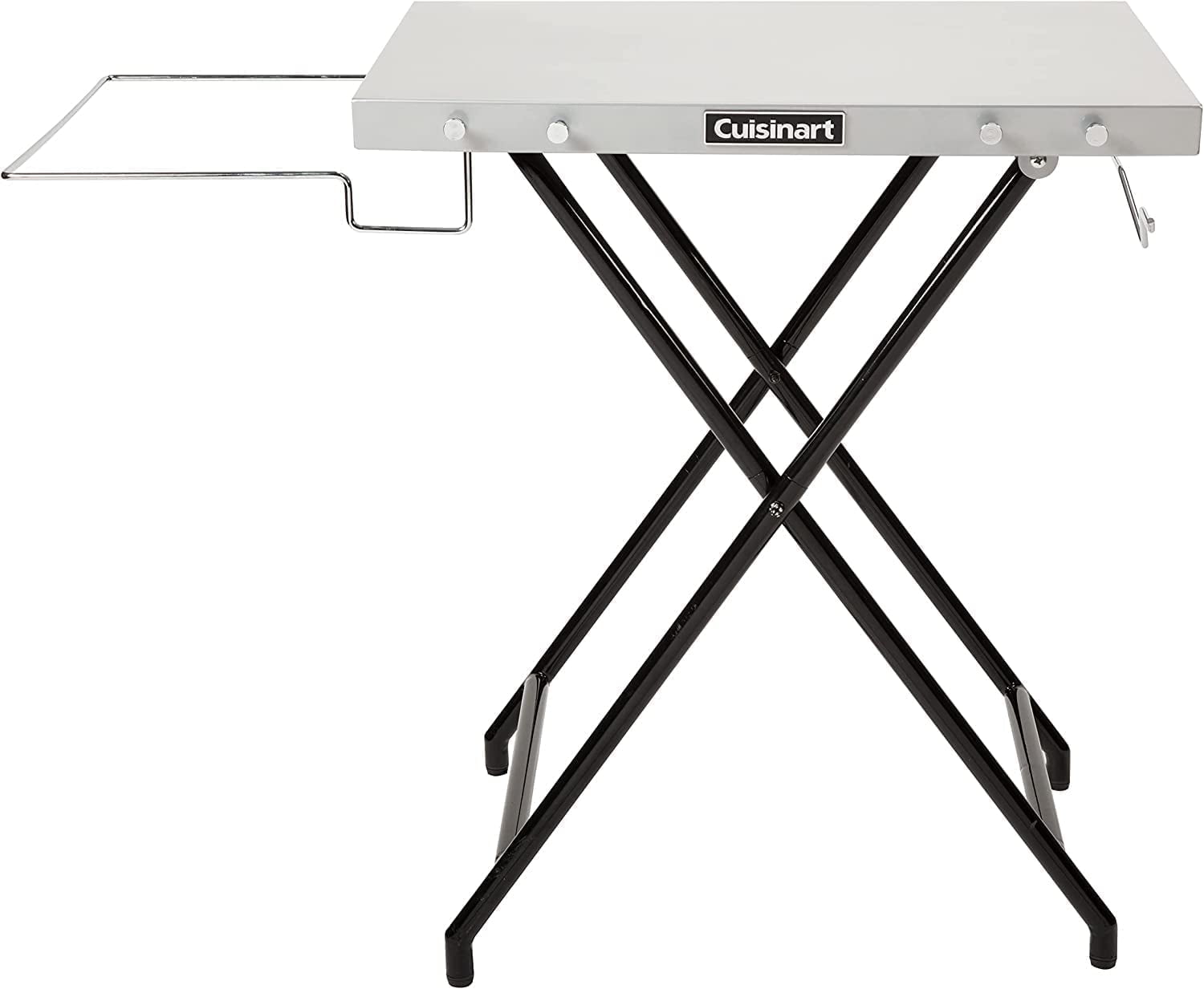 Cuisinart Fold n Go Prep Table, Portable Folding Table and Grill Stand with Tool hooks, Trash Bag Holder, Paper Towel Rack, 24 x 20 Steel Food Prep Station Perfect for BBQs, Tailgates and Camping