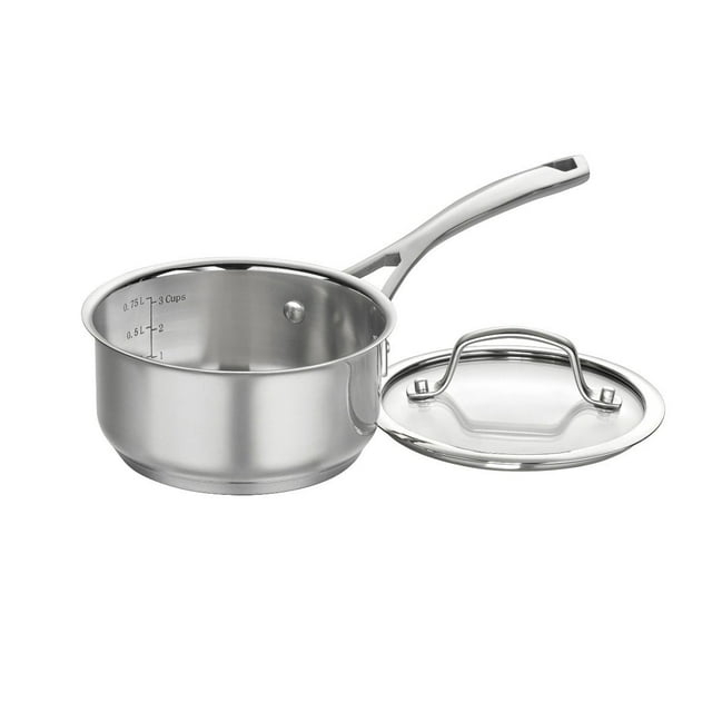 Cuisinart 1 Qt. Forever Stainless Steel Saucepan with Cover, Dishwasher