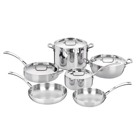 Cuisinart French Classic Tri-Ply 10-Piece Stainless Steel Cookware Set, Oven Safe
