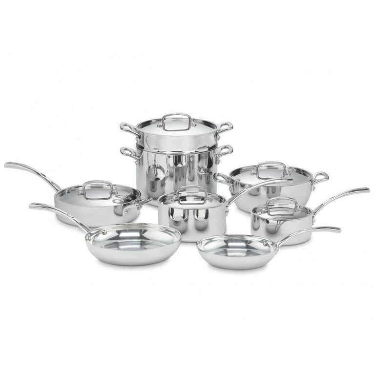 Cuisinart French Classic Tri-Ply Stainless 13-Piece Cookware Set - Silver