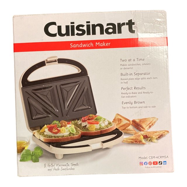 Cuisinart GBCSM4CRMSAESP Sandwich Maker, Cream