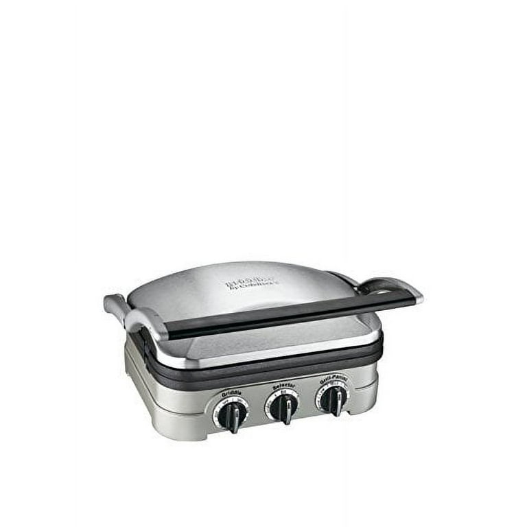 Cuisinart GR 4N 5 in 1 Griddler 13.5 L x 11.5 W x 7.12 H Silver with Silver Black Dials