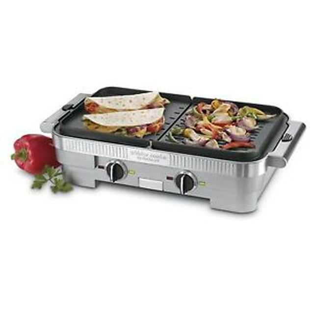 Cuisinart GR55FR Electric Grill Griddler Nonstick Combo, Brushed