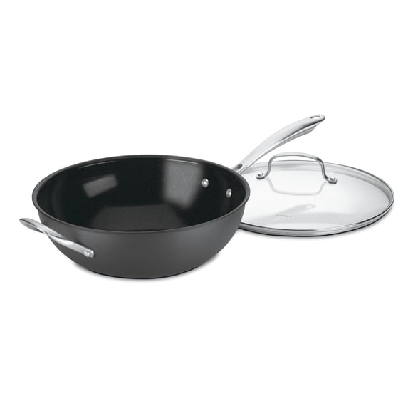 Cuisinart Green Gourmet Hard Anodized Eco Friendly Non-Stick 12" Stir Fry Wok with Glass Cover