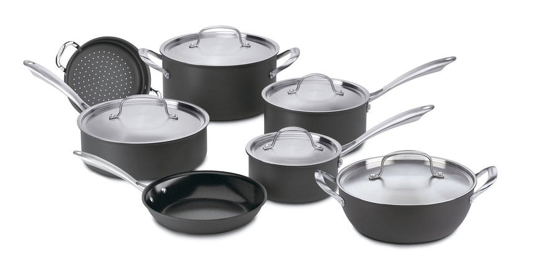 Cuisinart グレー フライパン 28cm Cuisinart 17 Piece Non-Stick Hard Anodized Cookware Set, Pots and