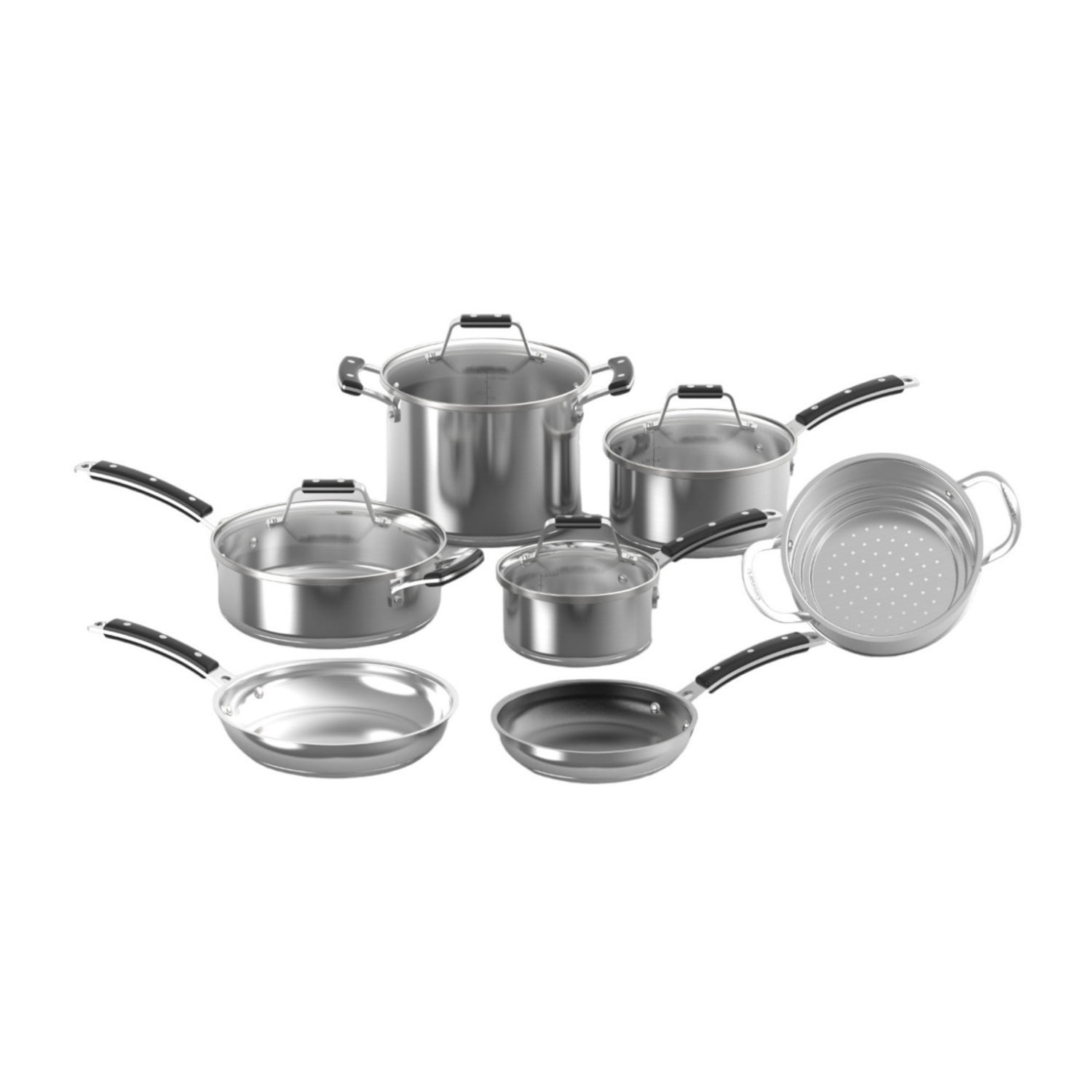 Heritage Stainless Steel 11-Piece Non-Stick Cookware Set