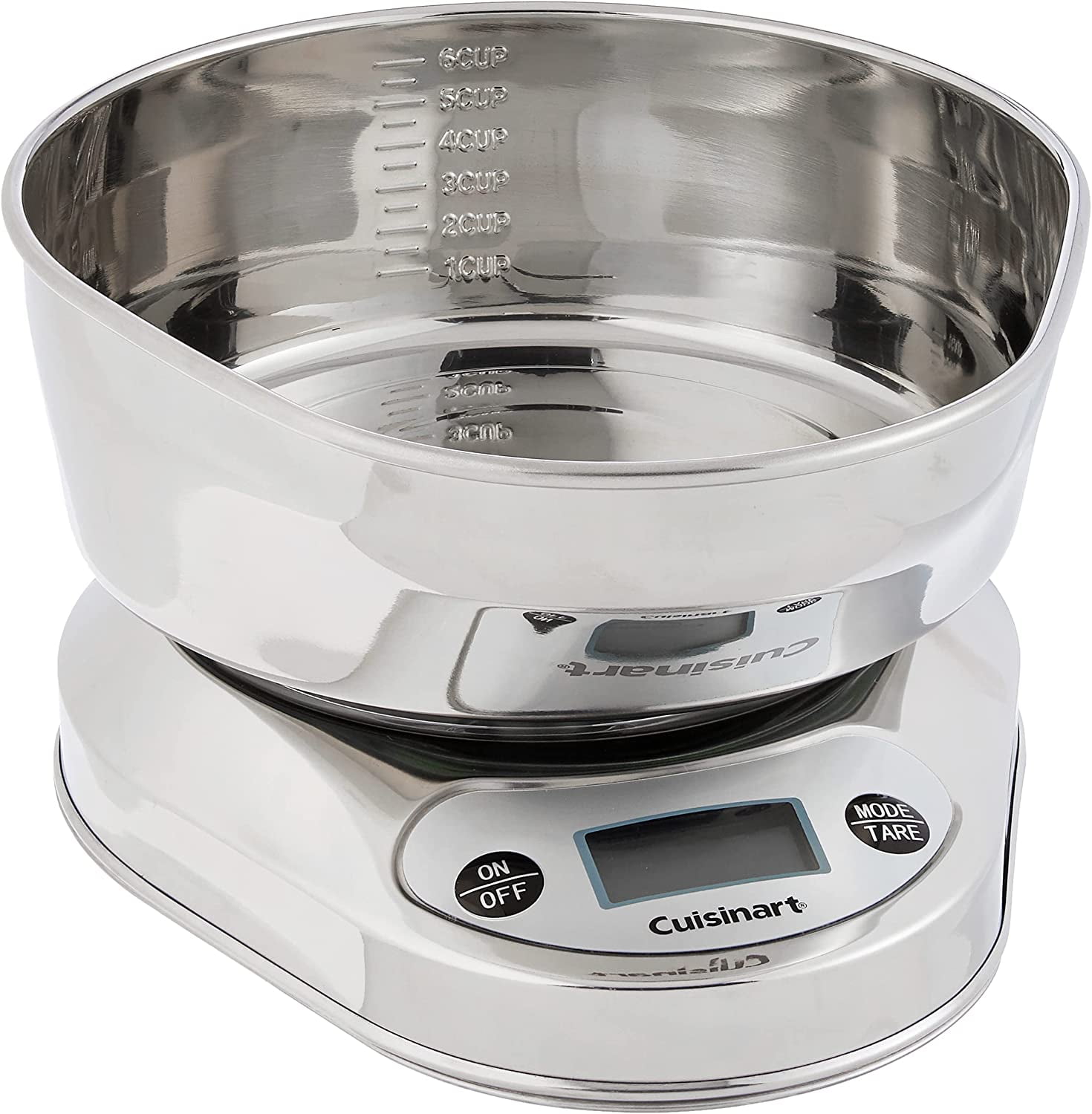 Silver Digital Kitchen Scale with Stainless Steel Bowl