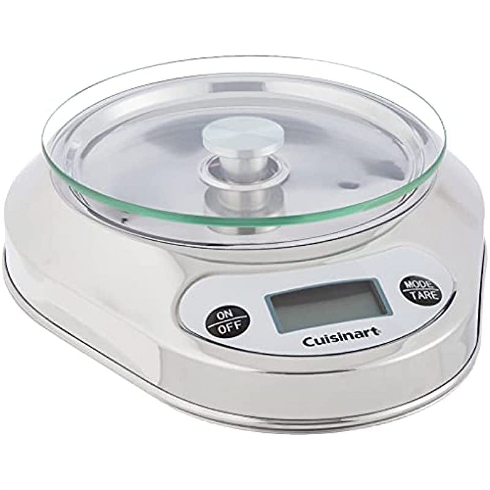 Silver Digital Kitchen Scale with Stainless Steel Bowl