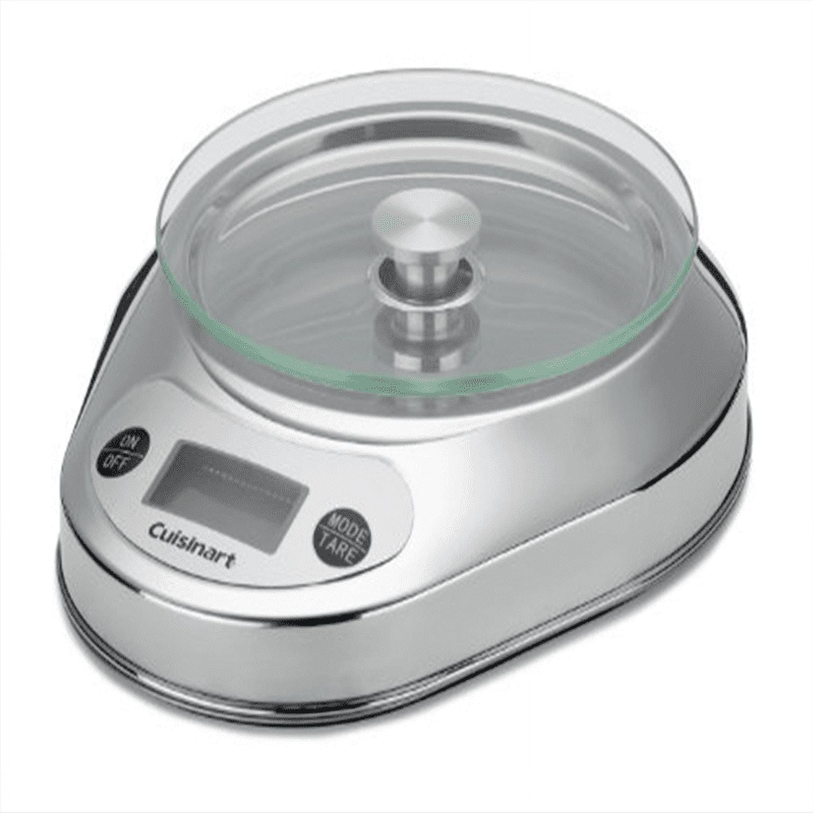 Silver Digital Kitchen Scale with Stainless Steel Bowl